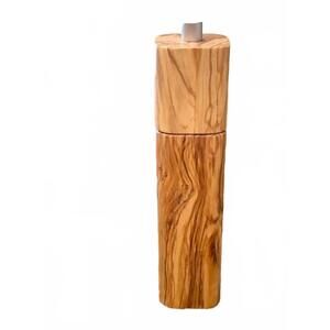 NEW NATURAL OLIVEWOOD square pepper mill in brown